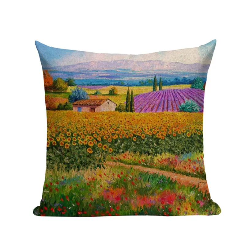 Живописный Ретро винтажный Чехол для подушки с рисунком масляной живописи
