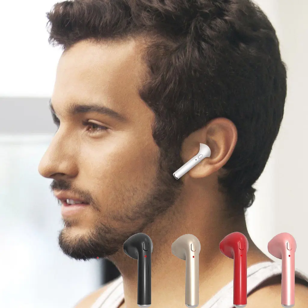 Мини Bluetooth 4 1 стерео гарнитура в Уши Беспроводные i7 наушники розовые вкладыши