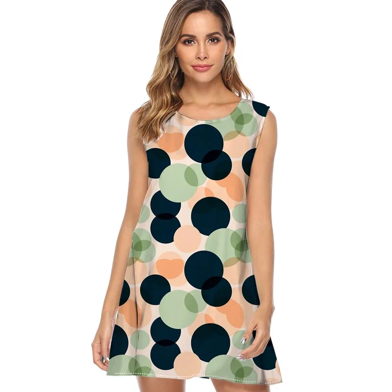 

Fleshy flower cactus Women Dress 2019 New Style Summer Dress Casual Beach Dress Floral Print Sleeveless Short Chiffon Dress