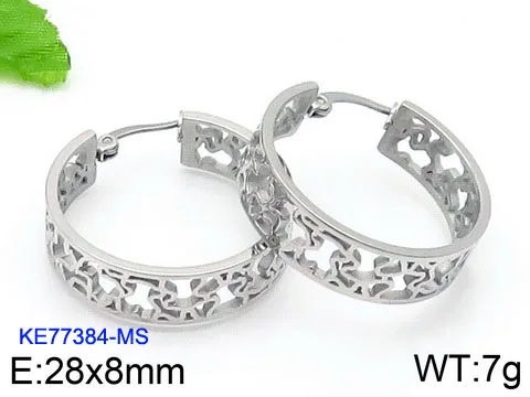 Foreign trade hot sale bear earrings titanium steel jewelry fashion hollow gold and silver mascot round j | Украшения и