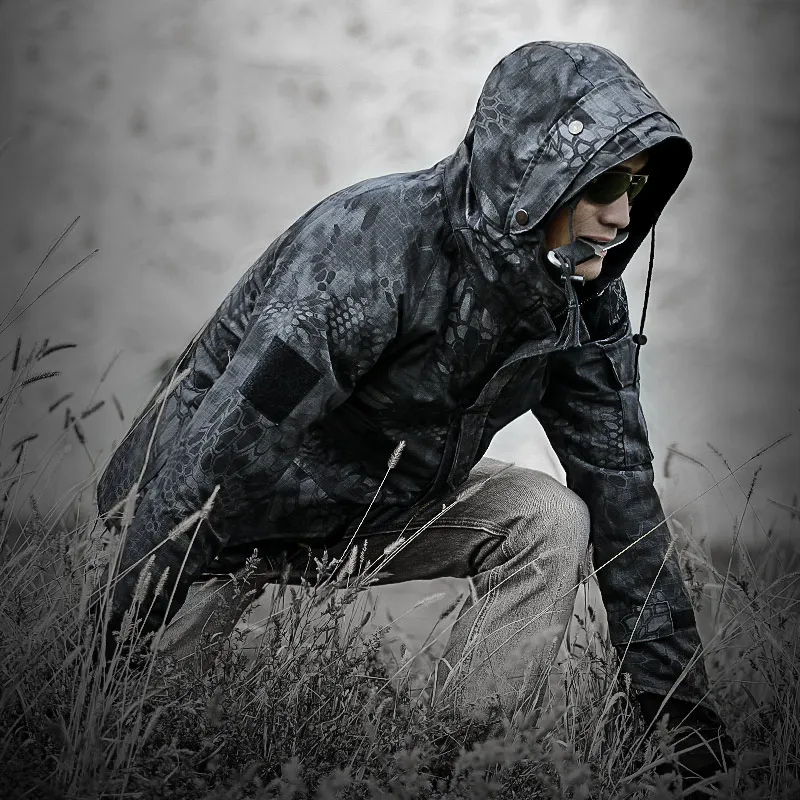 LANGSHI Открытый армия вентилятор desert Python узор Камуфляжный костюм комплект мужской