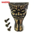 Антикварный латунный сундук для ювелирных изделий NAIERDI, деревянная шкатулка, декоративная защита для ножек, углов для мебели, металлическая фурнитура