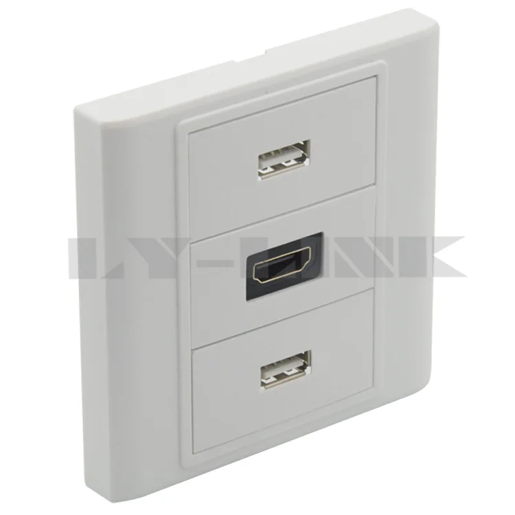 HDMI Двойной USB настенный разъем с гнездом на гнездо|usb wall plate|wall platewall usb plate |