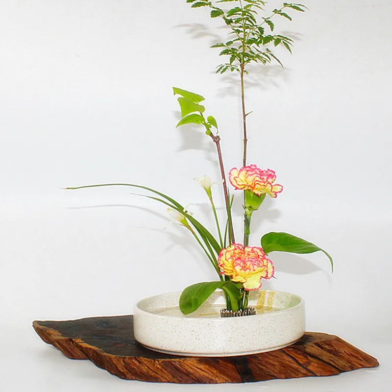 Краткое Ikebana цветочный горшок настольная грубая керамическая ваза японский