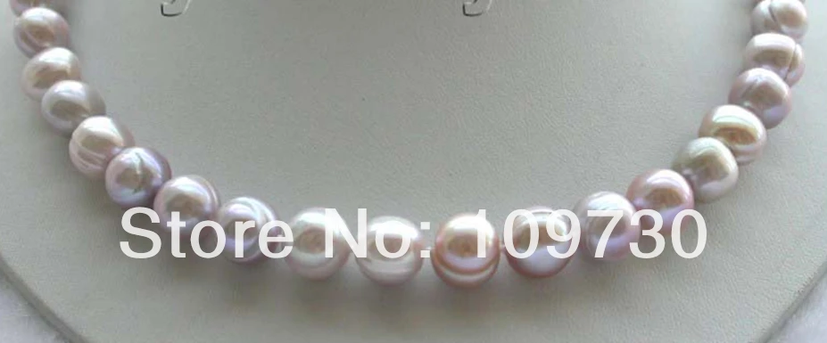 Ювелирное изделие 002409 натуральное фиолетовое жемчужное ожерелье 11-12 мм |