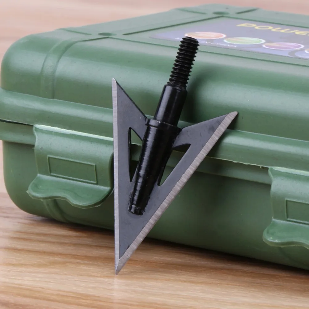 Стрельба из лука Broadhead 100 зерен нержавеющая сталь Охота 2 острые лезвия стрелы