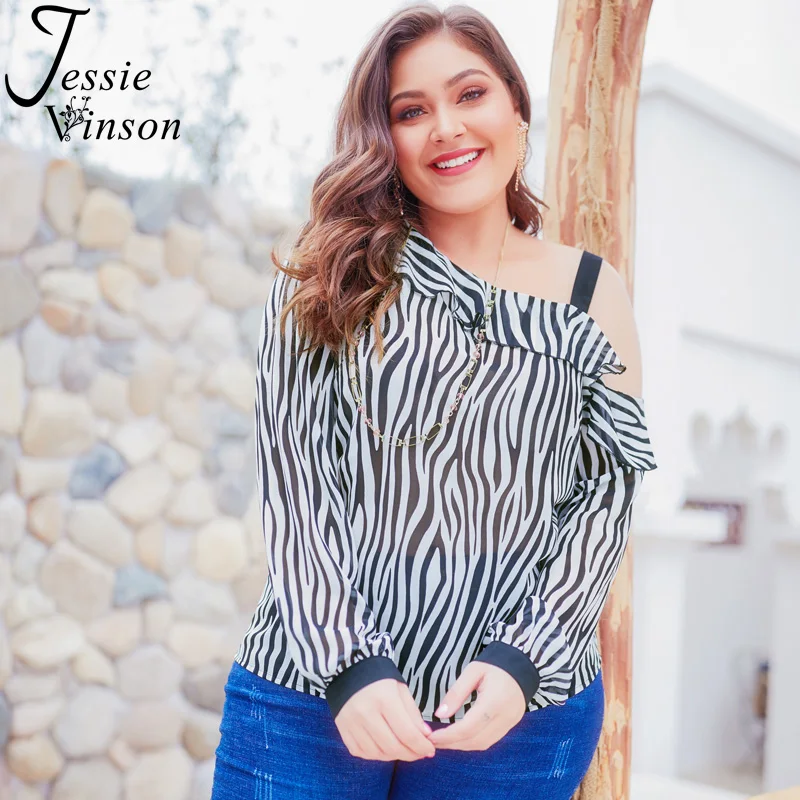 Женская леопардовая блузка Jessie Vinson шифоновая с длинным рукавом открытыми