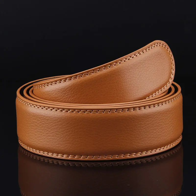 Brand New No Buckle 3.5cm Wide Genuine Leather Automatic Belt Body Strap Without Buckle Belts Men Good Quality Male Belts