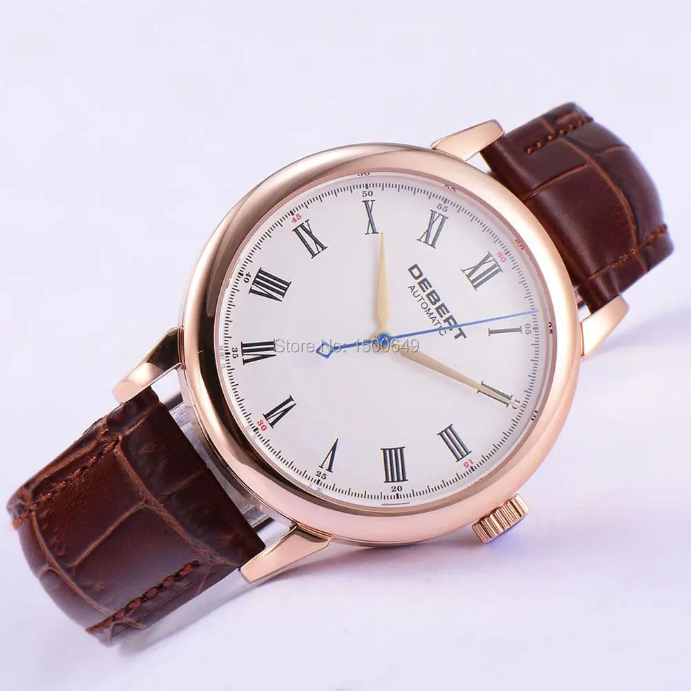 40 мм деберт белый циферблат сапфировое стекло автоматические мужские часы 1954|watch