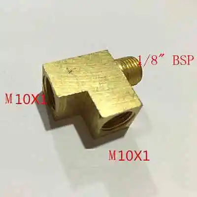 M10x1mm female x 1/8 &quotBSPP male Thread 3 Way Tee латунный фитинг адаптер для трубки Lube | Обустройство