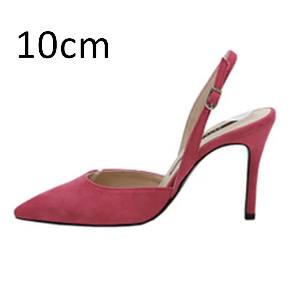 Rose Pumps 10cm Для женщин женские туфли-лодочки; пикантные летние туфли на высоком каблуке; Фирменные женские туфли на выход с ремешком на пятке, острый носок Туфли с ремешком и пряжкой модельные туфли для женщин размера плюс - Цвет: Rose Pumps 10cm
