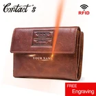 Кошелек Contact's из натуральной кожи, мужской кошелек для монет, дизайнерские кошельки на кнопке, Короткий Мужской кошелек, большая вместимость, держатель для карт, клатч Rfid