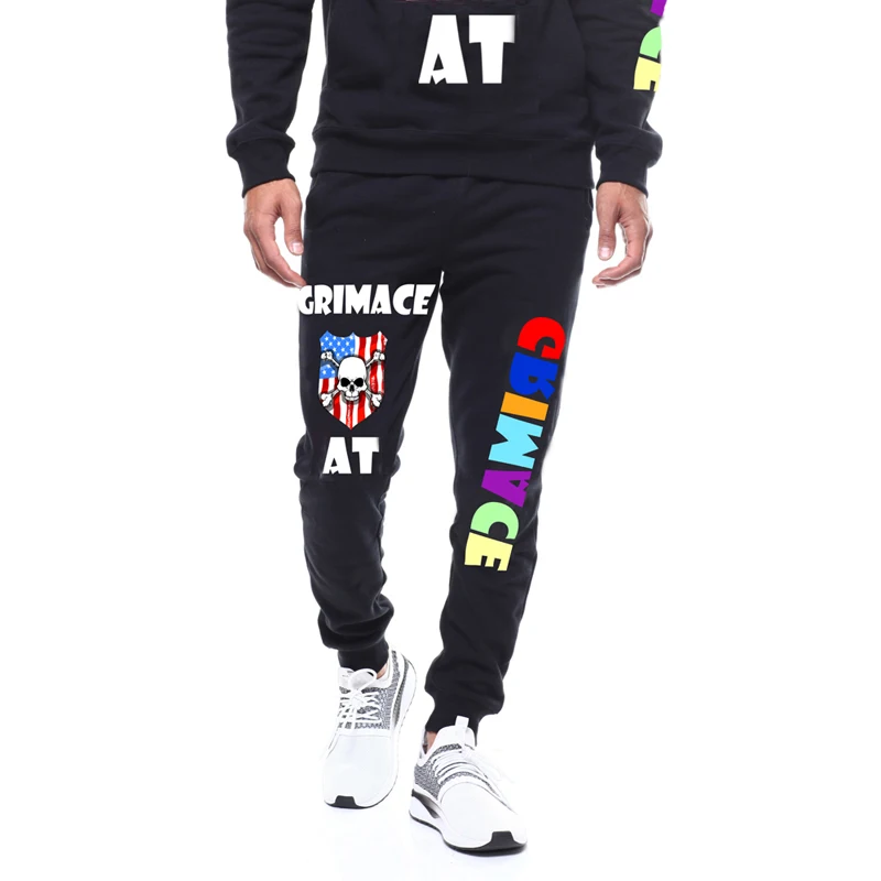 Мужские спортивные штаны с цифровой печатью однотонные модные брюки завязками