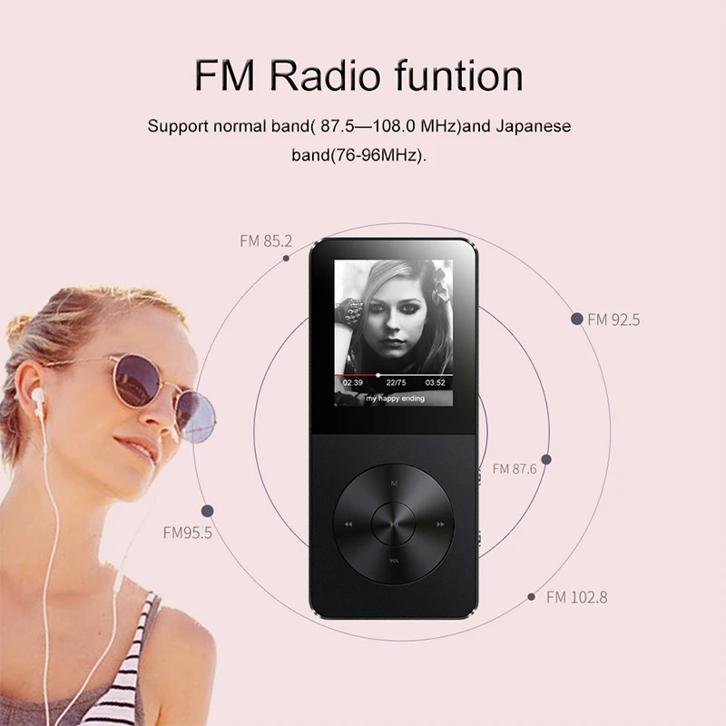 Мини mp3-плеер IQQ X1 8G портативные музыкальные плееры 30 часов металлические MP3-плееры встроенный динамик FM Электронная книга диктофон TF изображение