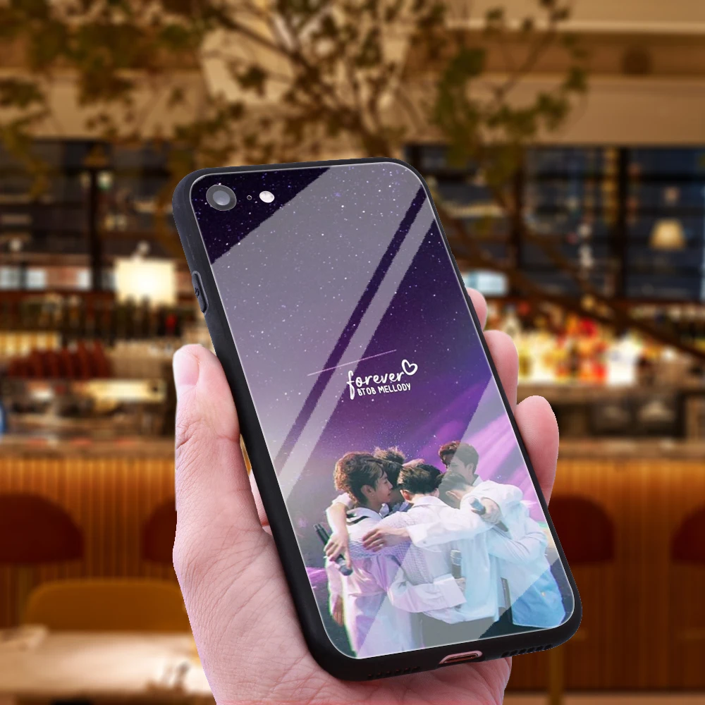 WEBBEDEPP BTOB K Pop Bands чехол для телефона из закаленного стекла Apple iPhone Xr Xs Max X или 10 8 7 6 6S