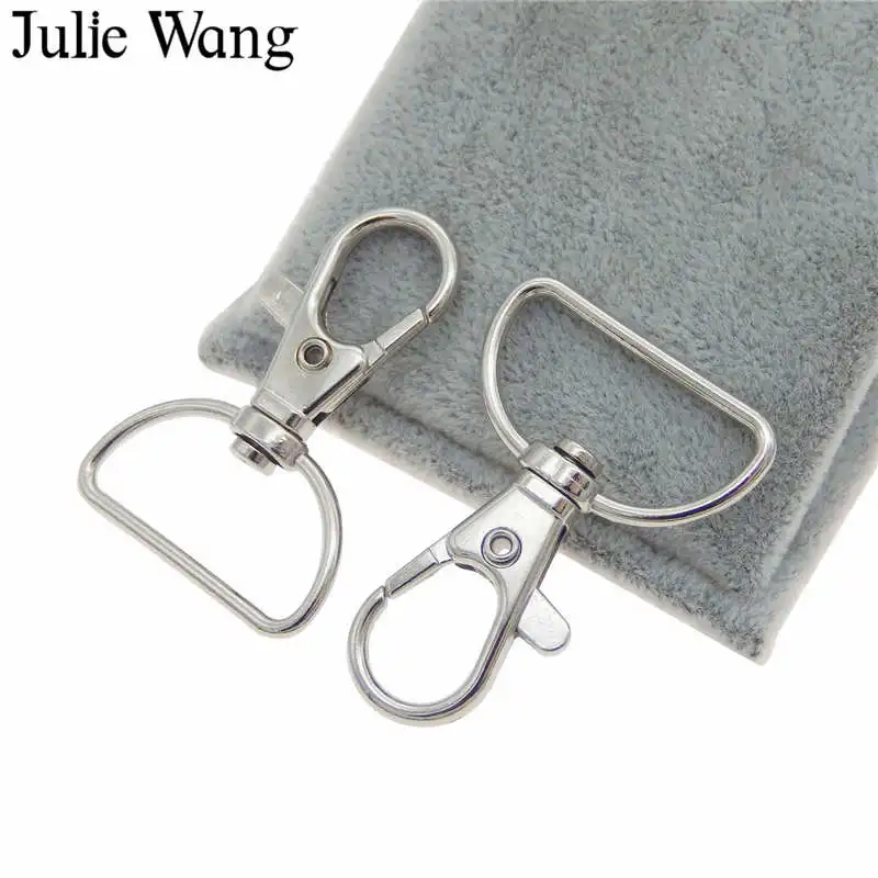Julie Wang, 10 шт., поворотный брелок для ключей с омарами, брелок для ключей, застежка, зажимы, крюк, рюкзак, сумка, триггер, пряжка, аксессуары для изготовления ювелирных изделий