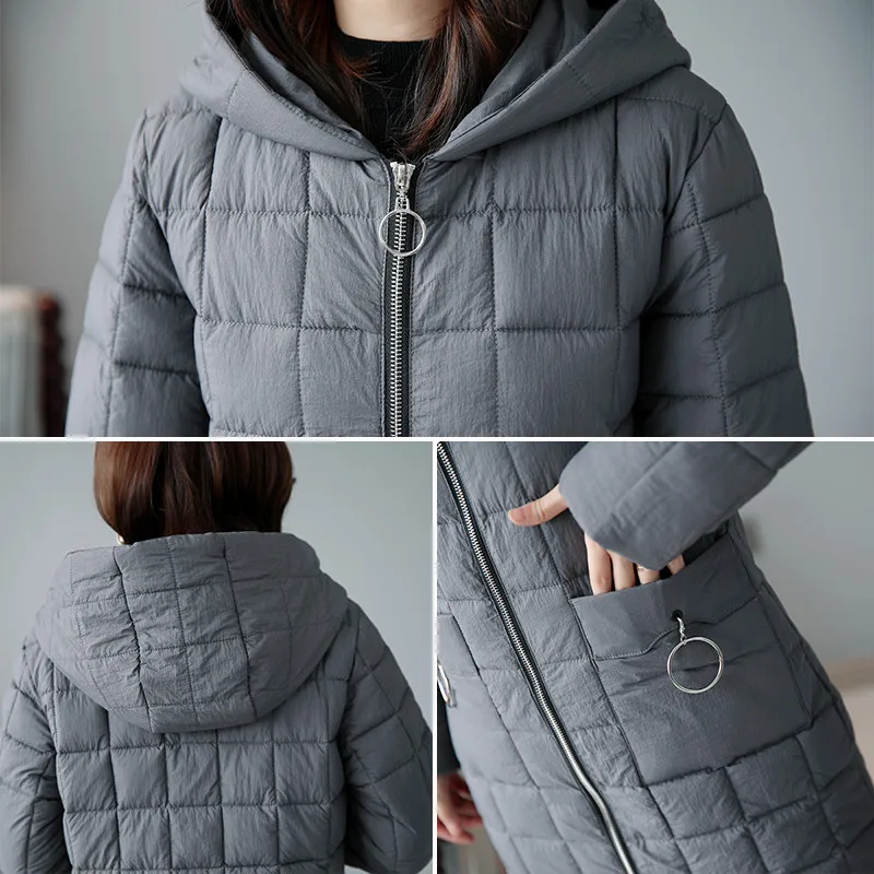 

2019 New Winter Jacket Women With Hooded Womens Jackets Outwear Long Female Coat Parkas Cotton Padded Casacos inverno feminino