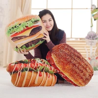 lifelike plush bread cookie hot dog hamburger pizza food toy pillow stuffed simulated food pillow adults kids decor pillow