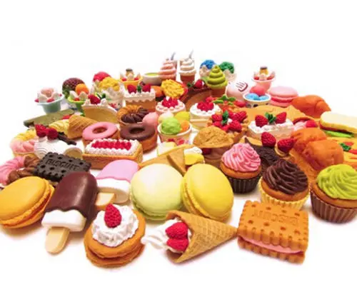 Комплект из 4 предметов новинка милые еды резиновый ластик для карандаша