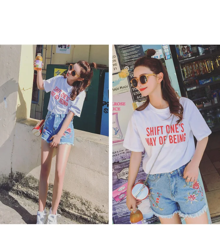 

SHIFT ONE'S WAY OF BEING Red Letter T-Shirt Graphic Casual Cotton Tees High Quality Short Sleeve Tops Harajuku Style Outfits