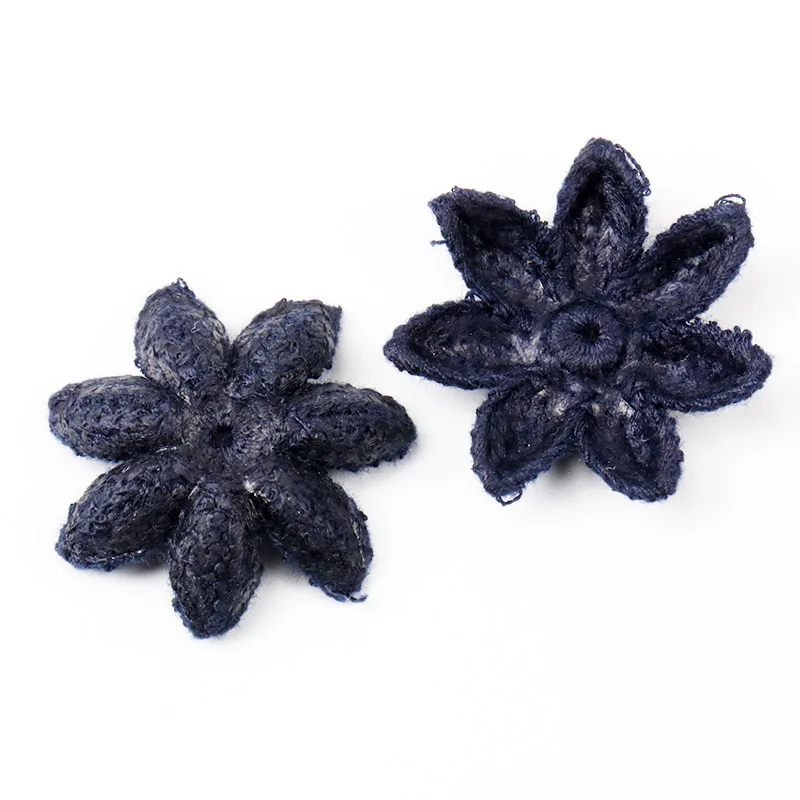 dark blue 10 шт. 36 мм красивый цветок с серебряной кружевной аппликацией отделка вышитая кружевная лента для одежды аксессуары украшения Пришивные - Цвет: dark blue