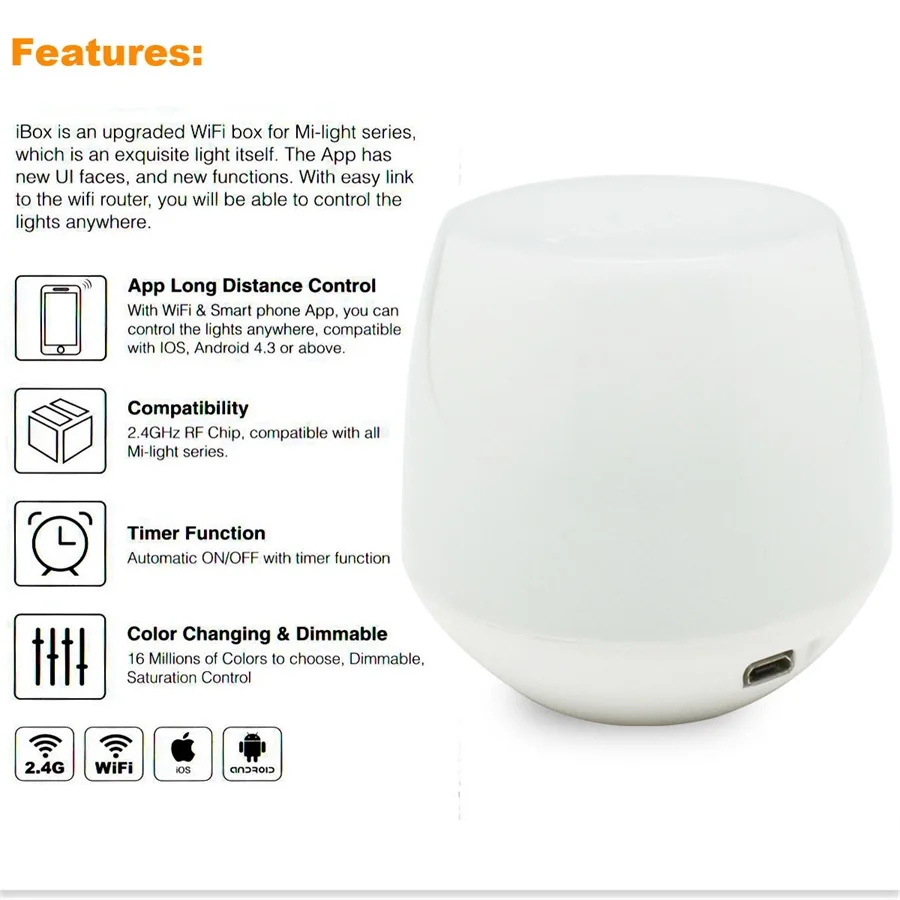 Mi Light 2 4G беспроводной светодиодный пульт РЧ Диммер дистанционного управления Wifi