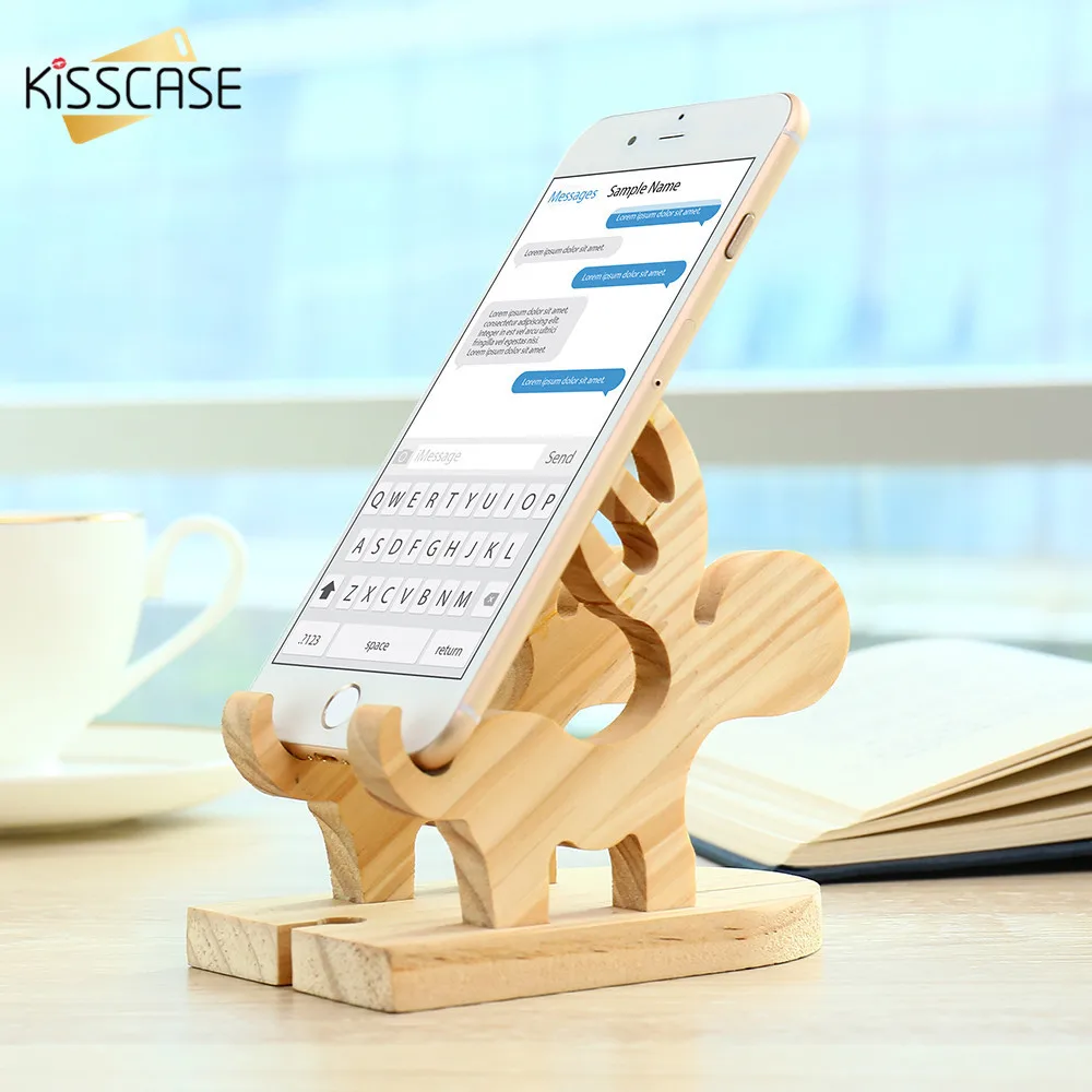 Держатель для телефона KISSCASE подставка iPhone 11X7 8 лось деревянная iPad планшета