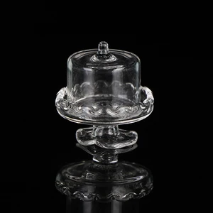 Новая миниатюрная мебель, прозрачный стеклянный поднос для десертов и фруктов, кукольный домик 1:12, миниатюры для кукольного домика, аксессуары