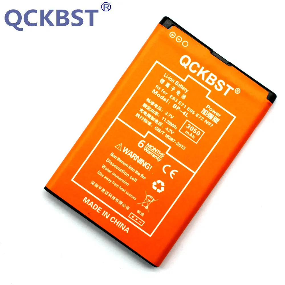Аккумулятор QCKBST для телефона Nokia E71 E61i E63 E90 E95 6650F N97 N810 E72 E52 BP4L литий-ионные батареи