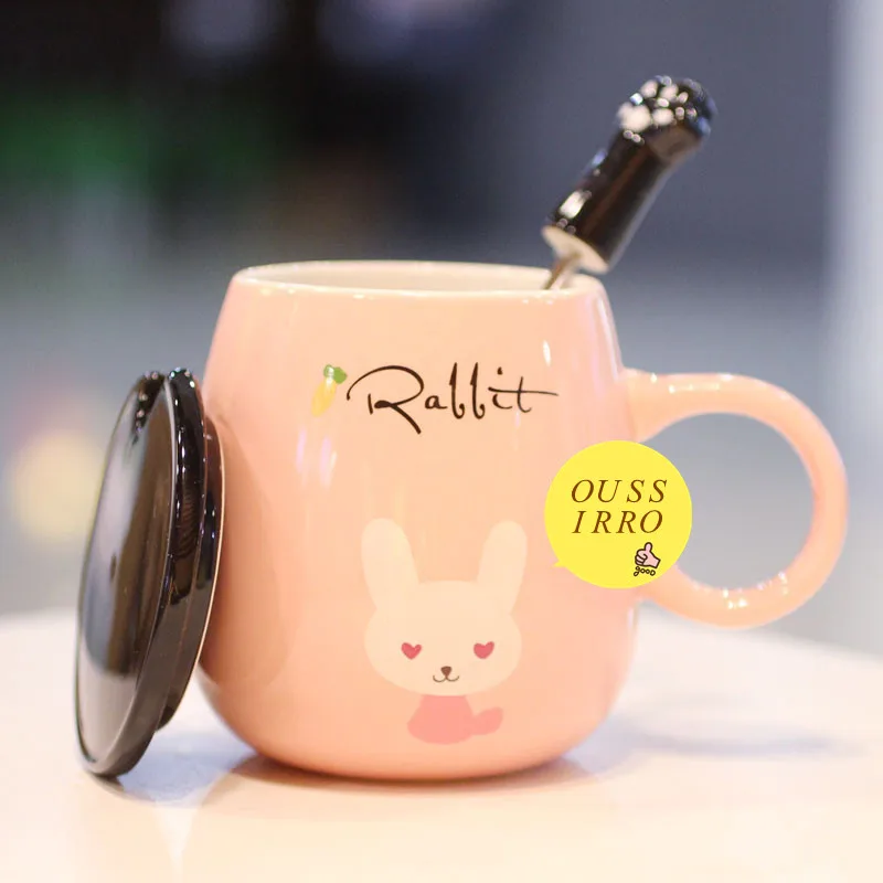 Oussirro Creativas керамическая кружка с крышкой с ложка для молока хлебная кружка кофейная кружка, кружка для чая пары свадебные любовники хорошие подарки