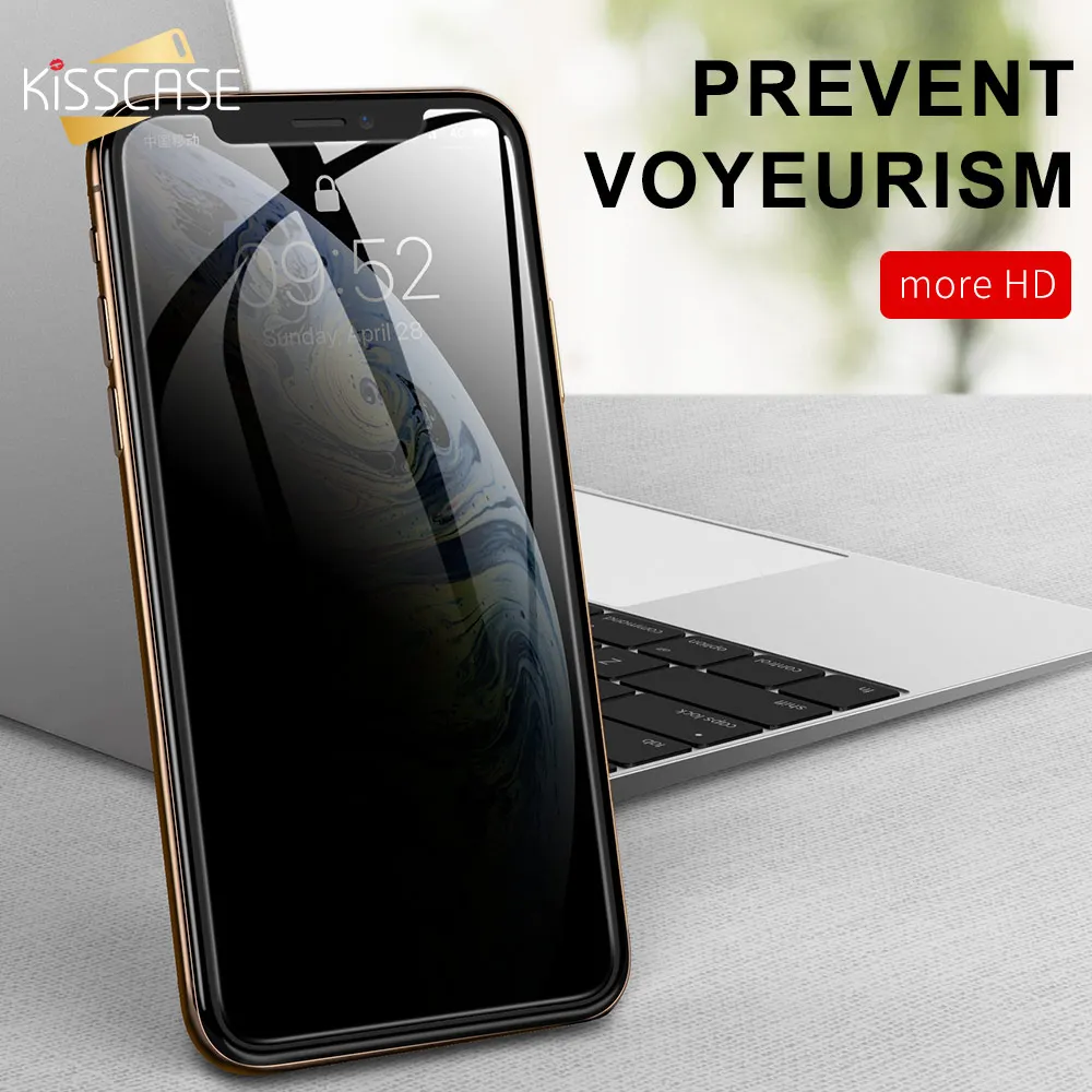 Антибликовое закаленное стекло KISSCASE с полным покрытием для iPhone XS X XR 8 7 защита