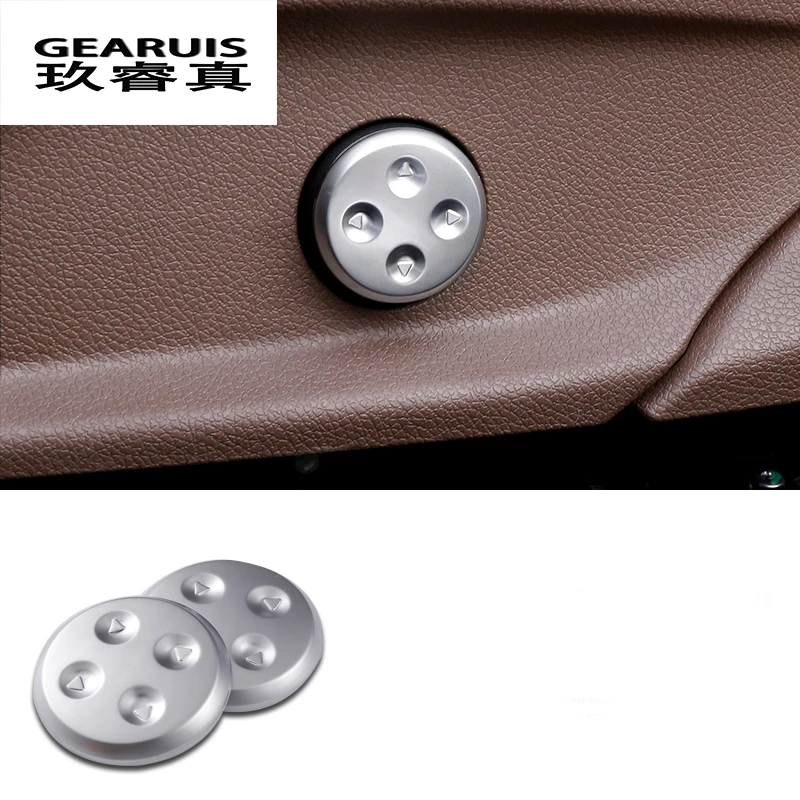 2pcs Car styling Chrome Seat Adjust Switch Button Cover Panel Trim For Mercedes Benz GLC/CLS/E/C Class W205 W213 Accessories images - 6