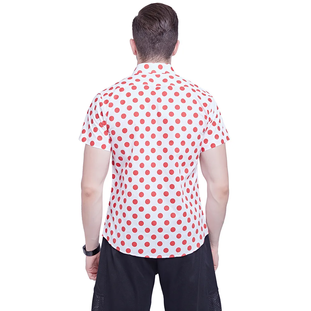 

new style Shirts Men chemise homme Summer fashion Polka Dot Shirts Shirts Streetwear Loose Fashion Short Sleeve Shirt
