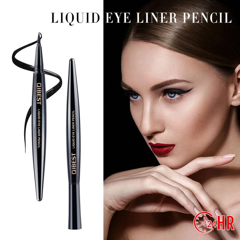 Карандаш для глаз Qibest Professional Make Up Black Liquid Eyeliner Pencil Waterproof Long Lasting Eye Liner Quick-dry Eyes Makeup Cosmetics.