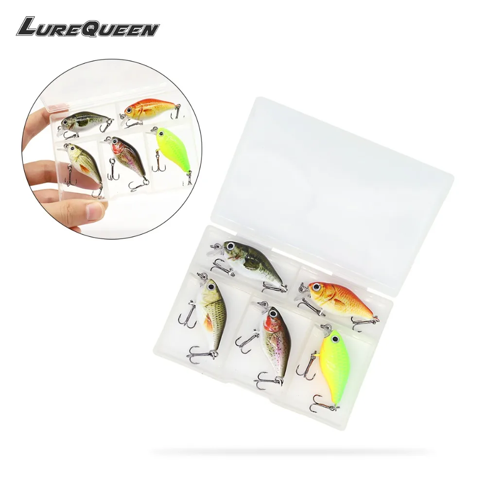 5pcs/box Crankbait Fishing Lure Artificial Hard Crank Bait minnow Wobblers leurre peche crap fishing tools | Спорт и развлечения