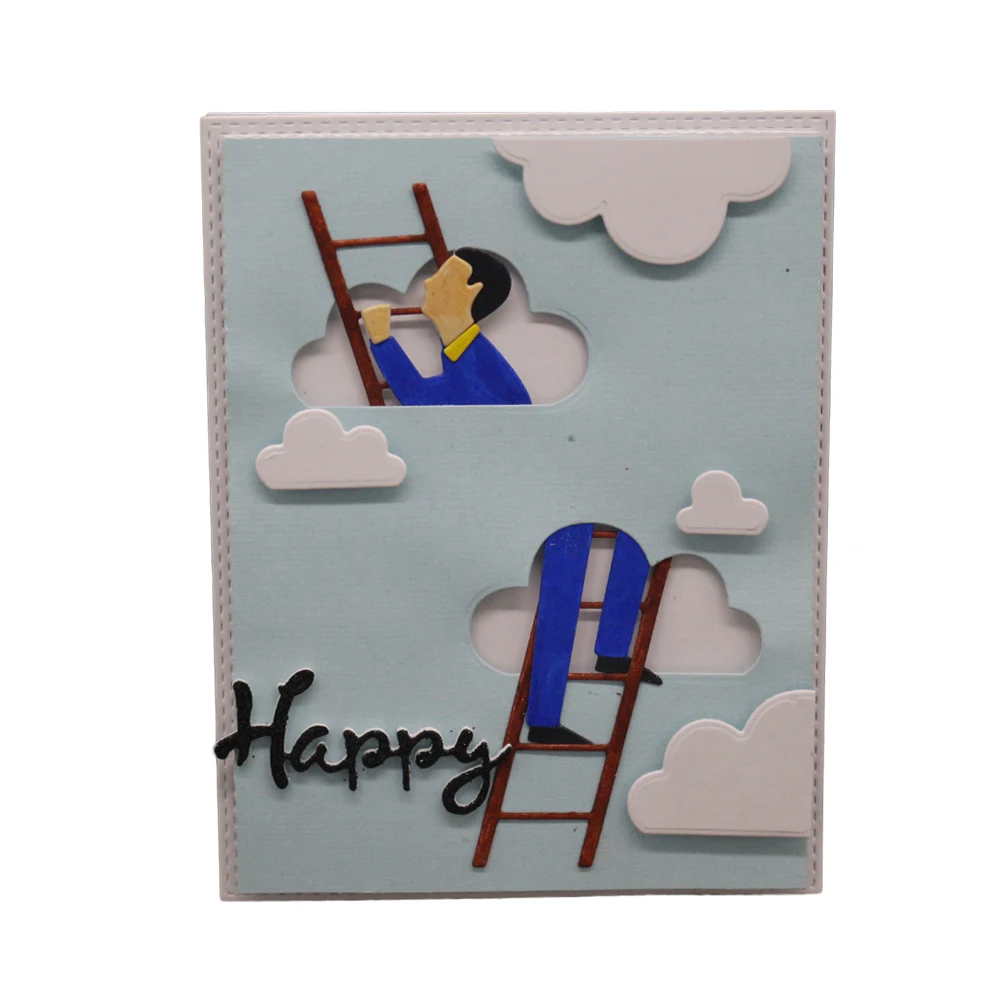 ladder cloud man Metal Cutting Dies Hollow Scrapbooking & Stamping Craft Cuts Creat Handmade Paper Card Stencil | Дом и сад