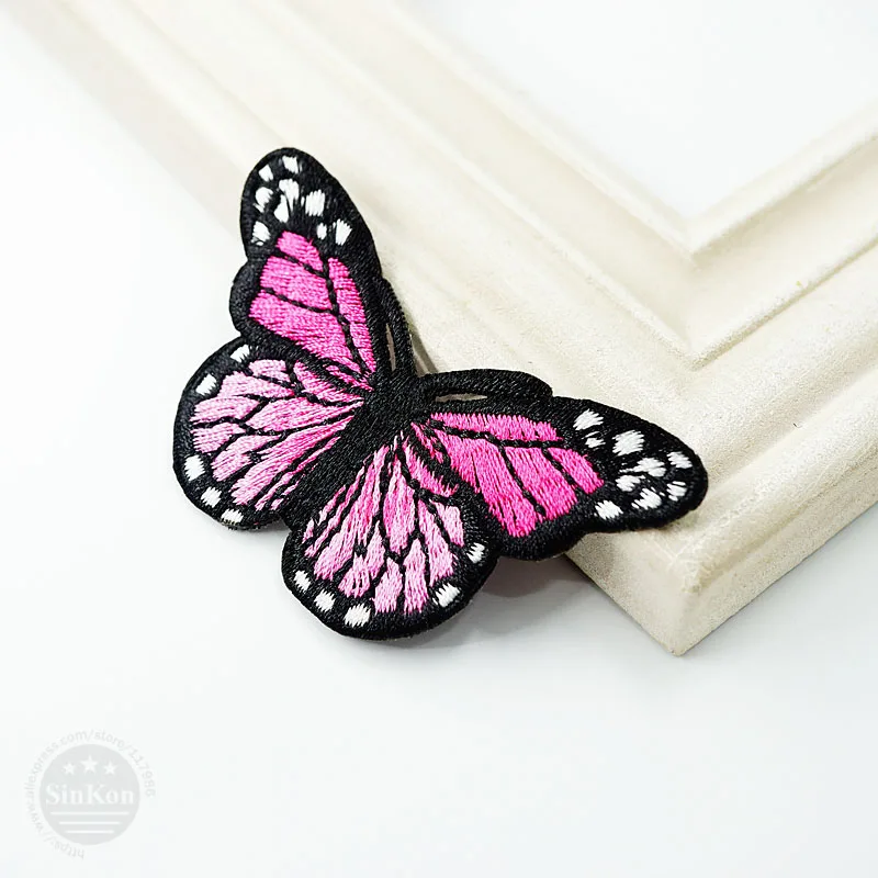 Розовая бабочка (Размер: 5 0 х8 см)|embroidery patch|decorative patchespatches appliques |