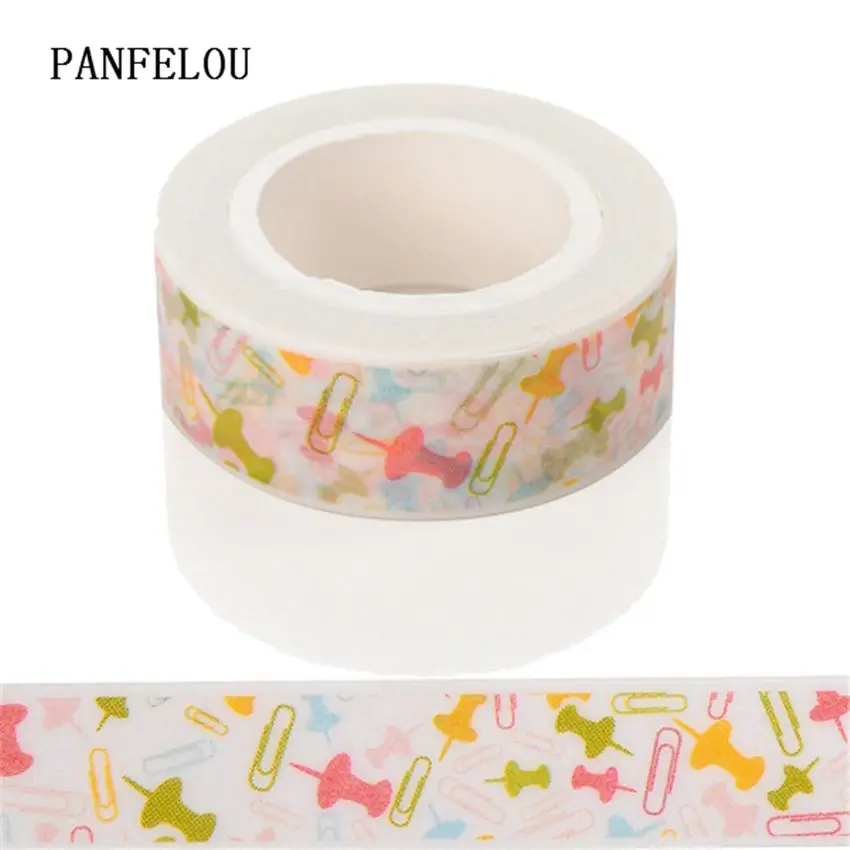 PANFELOU 1,5 см x 10 м следы кошка деления наклейки границы маскировки клейкая бумага васи ленты DIY Скрапбукинг руки счета - Цвет: pin