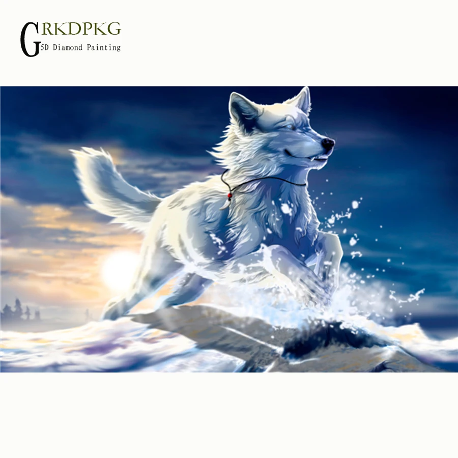 

Wolf,runing,diamond embroidery DIY diamond painting cross stitch full square rhinestone mosaic,animal,unfinished home decoration