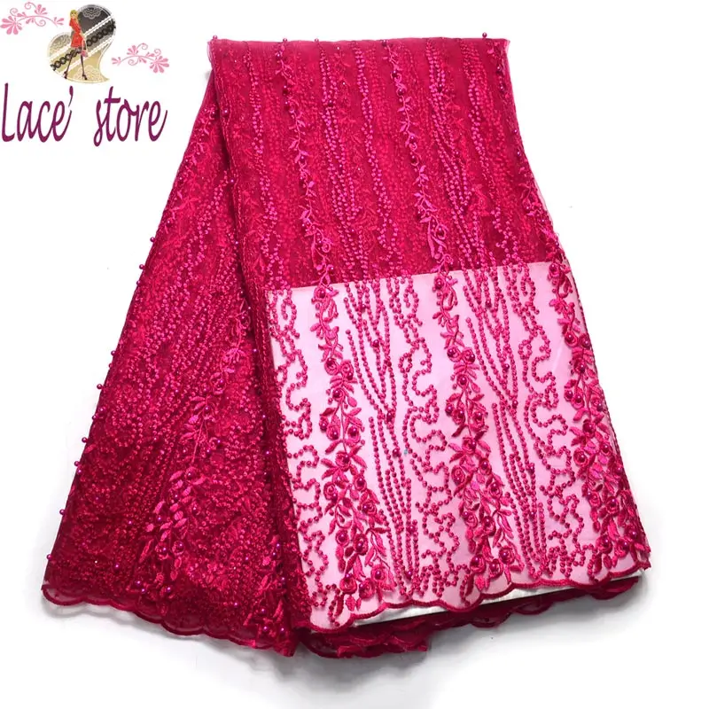 Высокое качество африки бисера кружевной ткани для Французский в tulled кружева F1096