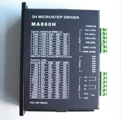 Контроллер платы шагового двигателя MA860H CNC для NEMA 23/34/42 2 0 2/4 А фонарь или