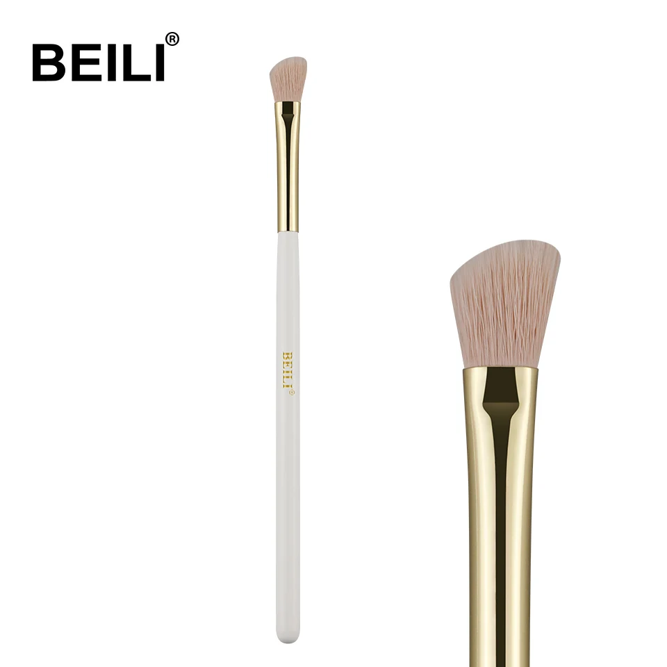 WY35 BEILI перламутровая белая Профессиональная Кисть для макияжа Nano Wool Fiber Gold Powder Foundation blusher тени Контурные растушевки бескровные розовые волосы - Handle Color: WY35