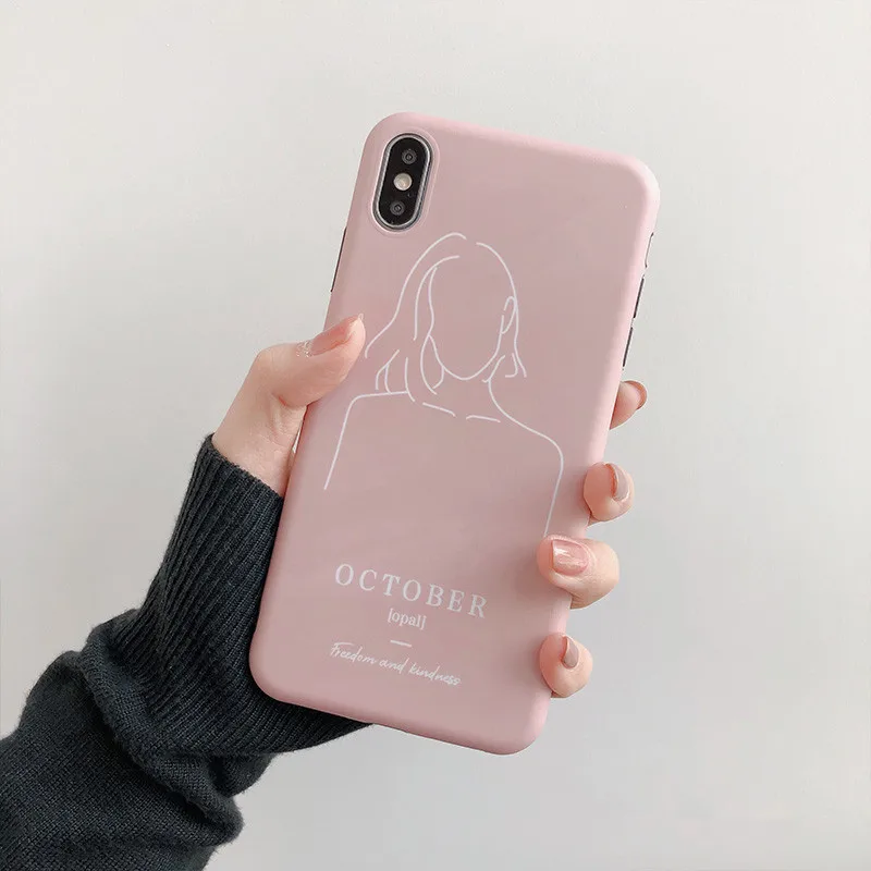 Ретро розовые абстрактные в Корейском стиле для девочек чехол iPhone X Xs XR XSmax 7 плюс 6