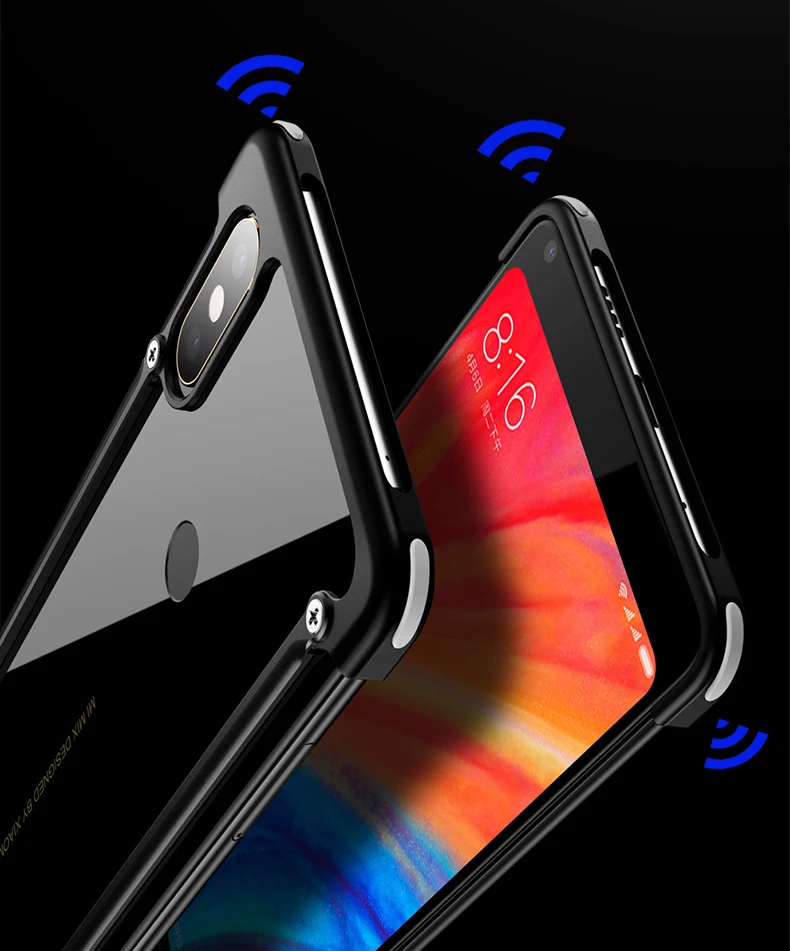 Oatsbasf Алюминиевый металлический бампер чехол для Xiaomi Mi Mix 2 Роскошная подушка безопасности Защита от падения жесткий чехол сумка для Xiaomi Mi Mix 2