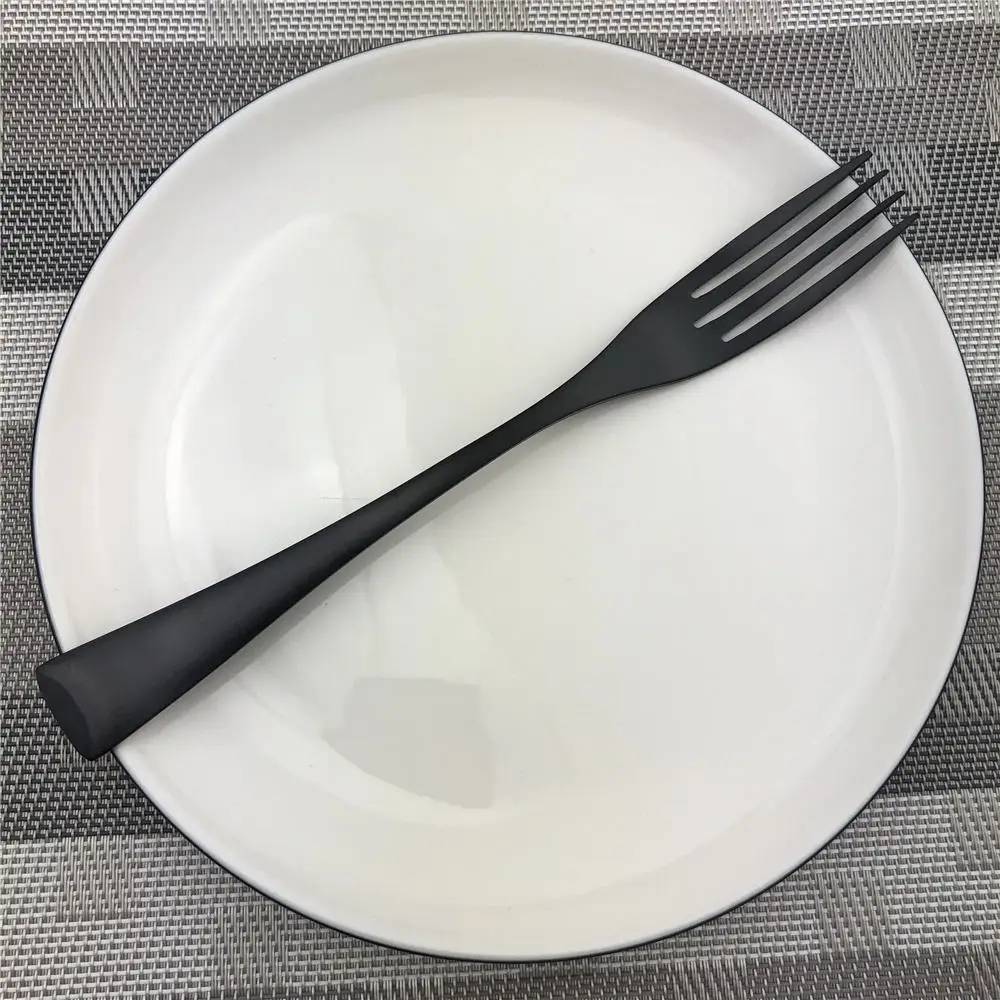 Dessert Fork Аксессуары, высокое качество, 304, нержавеющая сталь, совок, вилки, Kinfe, вечерние, столовая посуда, набор, матовый, черный, набор столовых приборов, Прямая поставка, 1 шт - Цвет: Dessert Fork
