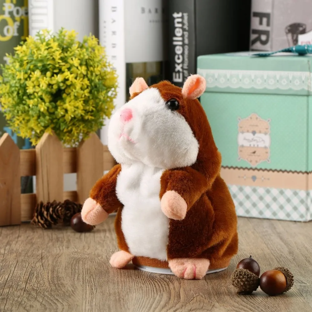 16cm Lovely Talking Hamster Sound Record Repeat Stuffed Plush Christmas Animal Kawaii Talking Nodding Hamster Toy Drop shipping
