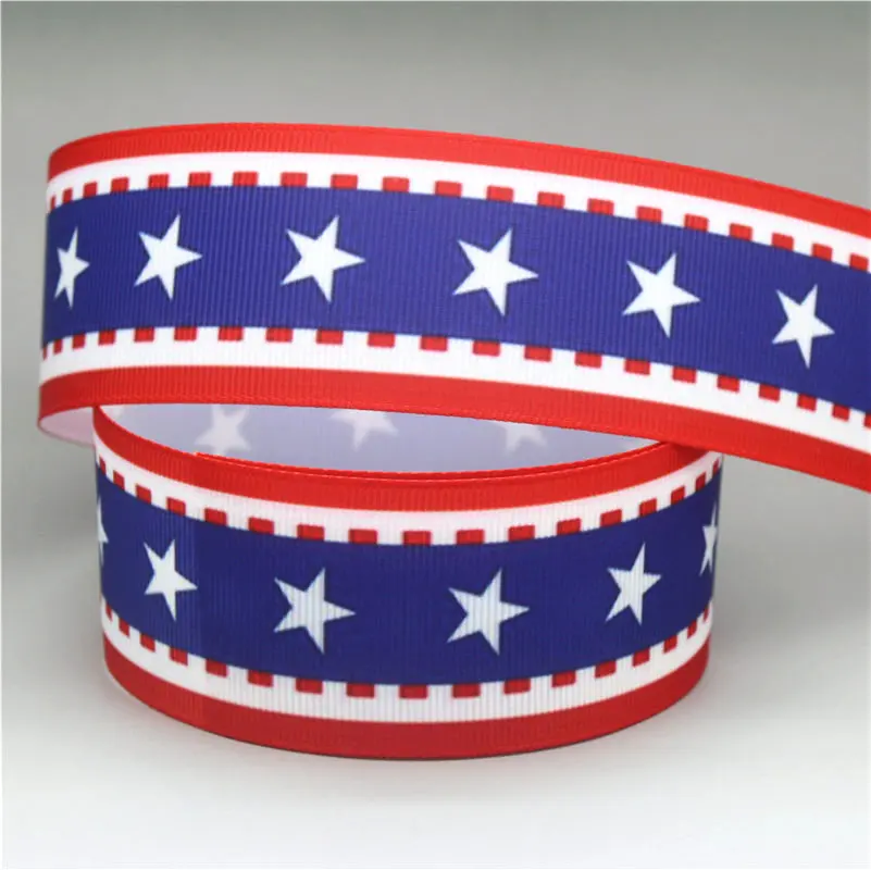 DHK 1 5 дюйма 10 ярдов космос США звезда Печатный grosgrain искусственный бант головные