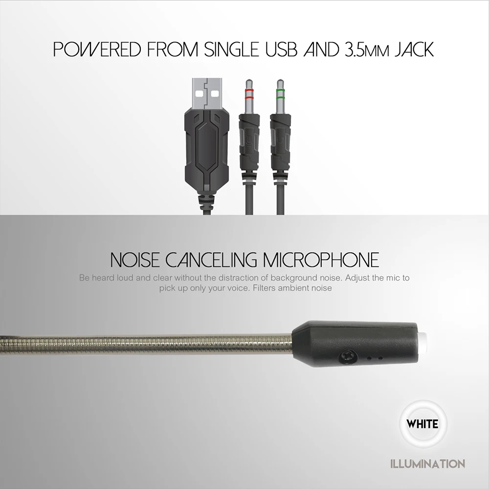 Fantech HG19 Стерео Игровые наушники с микрофоном светодиодный свет для компьютерных