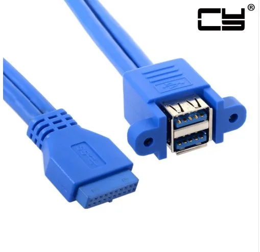 USB 3 0 Женский панельный тип с двумя портами для материнской платы 20Pin заголовок