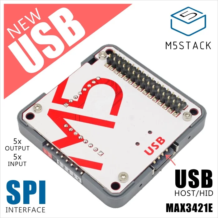 M5Stack Новый USB модуль хост/HID с интерфейсом MAX3421E SPI выход * 5 вход совместимый ESP32